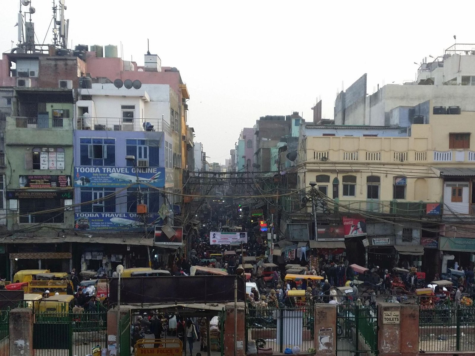 Old Delhi vista de Jamma Masjid em Nova Delhi